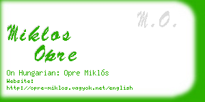 miklos opre business card
