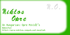 miklos opre business card